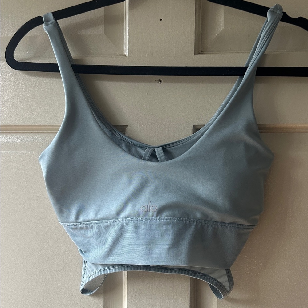ALO Yoga Light Blue Seamless Scoop Sports Bra